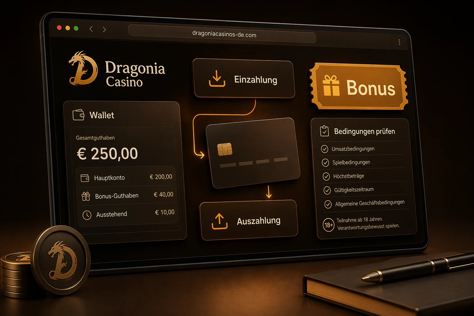Bonus und Zahlungen bei Dragonia Casino